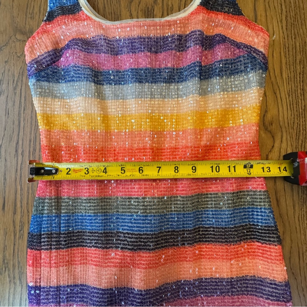 Rachel Roy Rainbow Striped Sequin Bodycon Dress - Women Size‎ S - Picture 7 of 9
